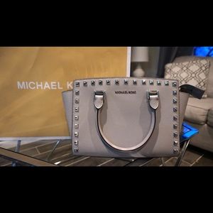 Cute, gray, studded MK purse